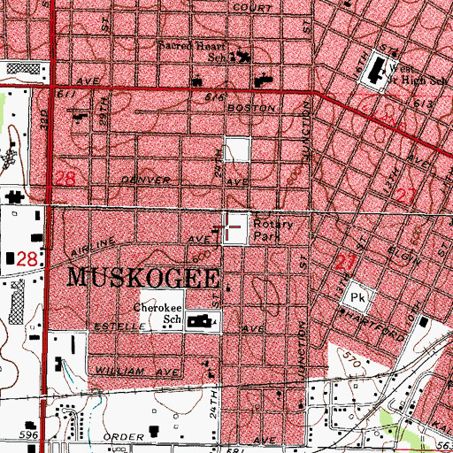 Topographic Map of Rotary Park, OK