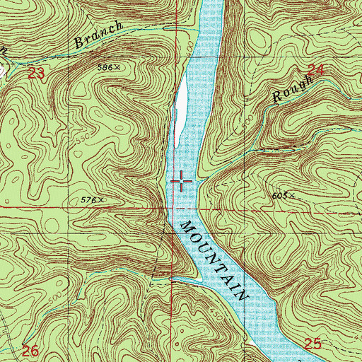 Topographic Map of Rough Branch, OK