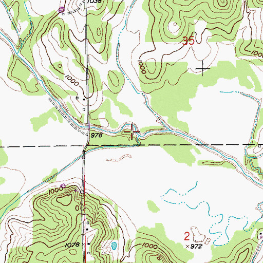 Topographic Map of Roulette Creek, OK