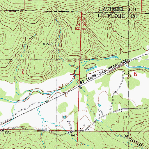 Topographic Map of Round Canyon Hollow, OK