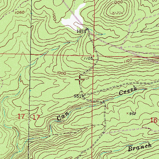 Topographic Map of Round Mountain Trail, OK