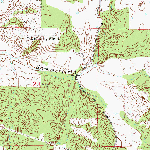 Topographic Map of Round Spring Hollow, OK