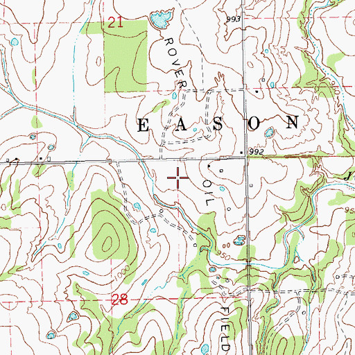 Topographic Map of Rover Oil Field, OK