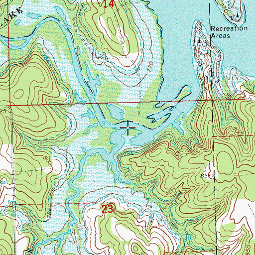 Topographic Map of Rowland Creek, OK