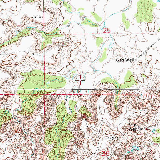 Topographic Map of Ruby Mill Canyon, OK
