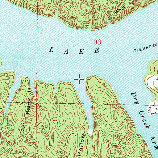 Topographic Map of Runaway Hollow, OK