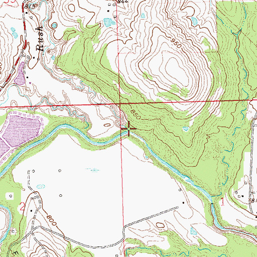 Topographic Map of Rush Creek, OK