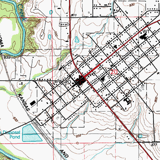 Topographic Map of Ryan, OK