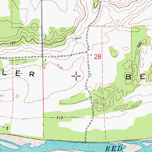 Topographic Map of Saddler Bend, OK