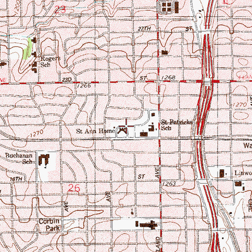 Topographic Map of Saint Ann Home, OK