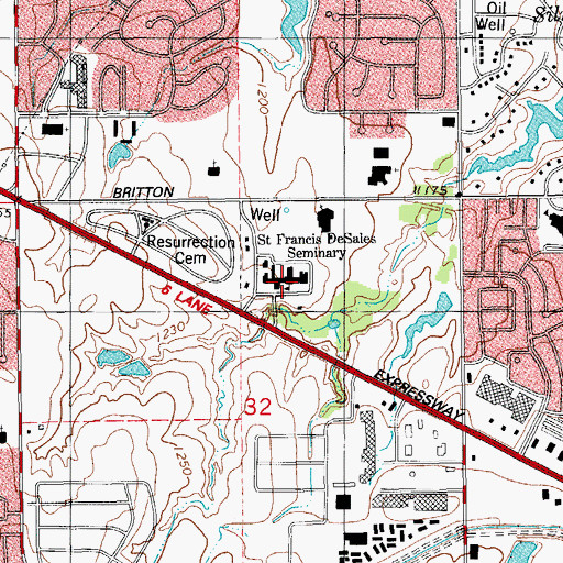 Topographic Map of Saint Francis DeSales Seminary, OK