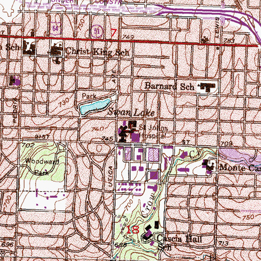 Topographic Map of Saint John Medical Center, OK