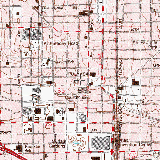 Topographic Map of Saint Joseph School, OK
