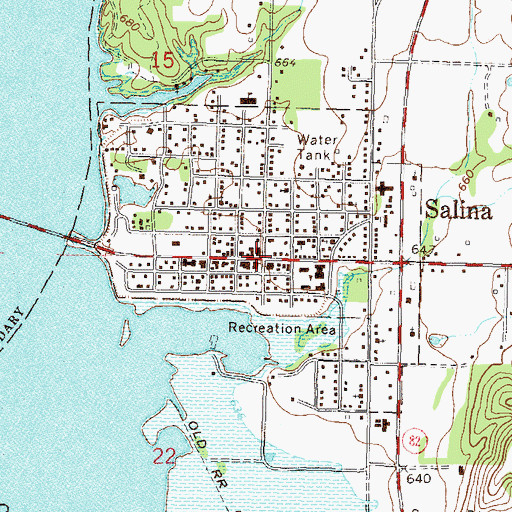 Topographic Map of Salina, OK