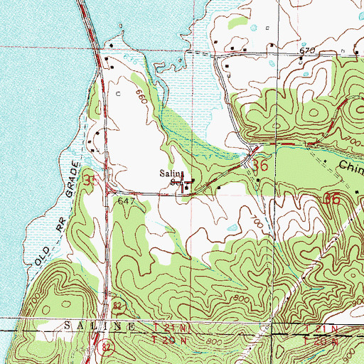 Topographic Map of Salina School, OK