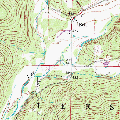 Topographic Map of Sally Bull Hollow, OK