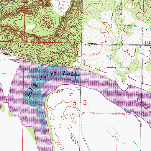 Topographic Map of Sally Jones Lake, OK