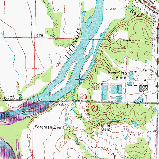 Topographic Map of Salt Branch, OK