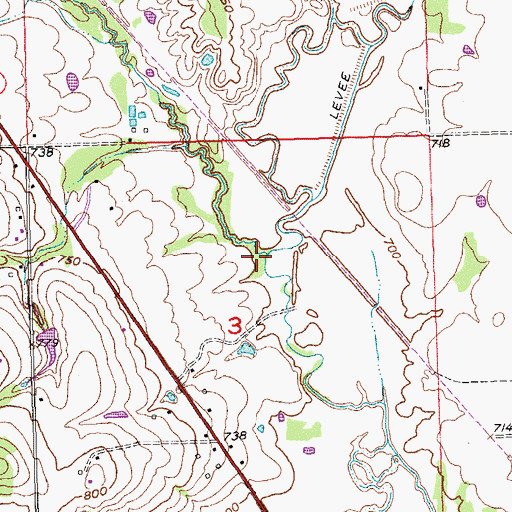 Topographic Map of Salt Creek, OK