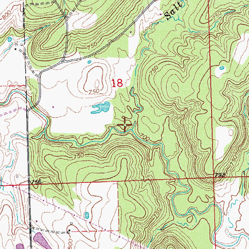 Topographic Map of Salt Creek, OK