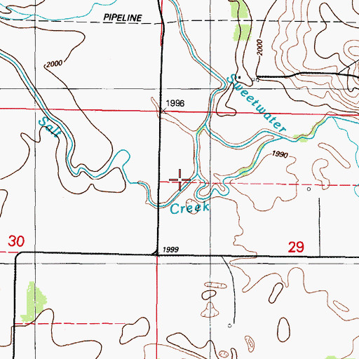 Topographic Map of Salt Creek, OK