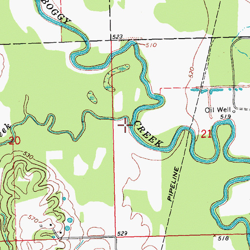 Topographic Map of Salt Creek, OK