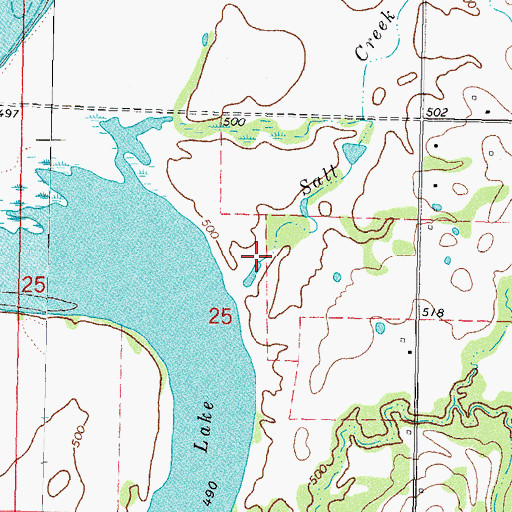 Topographic Map of Salt Creek, OK