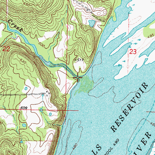 Topographic Map of Salt Creek, OK