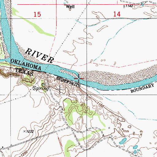 Topographic Map of Salt Creek, OK