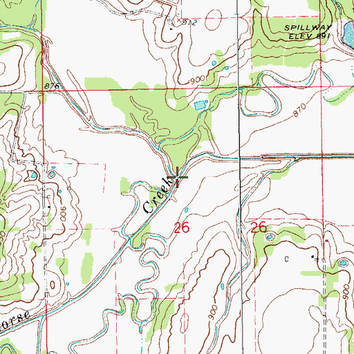 Topographic Map of Salt Creek, OK