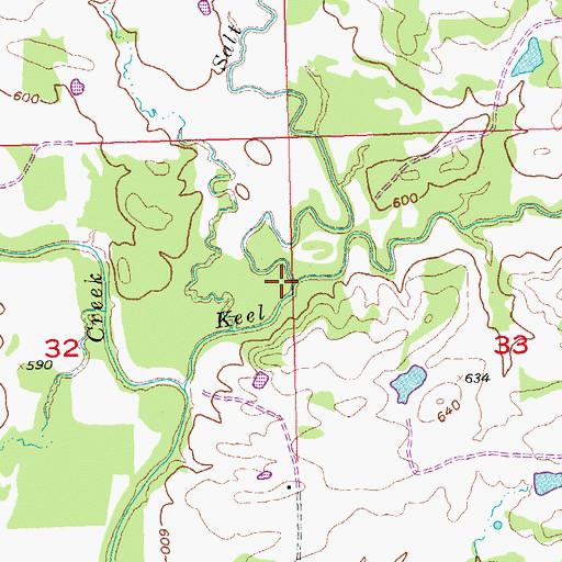 Topographic Map of Salt Creek, OK