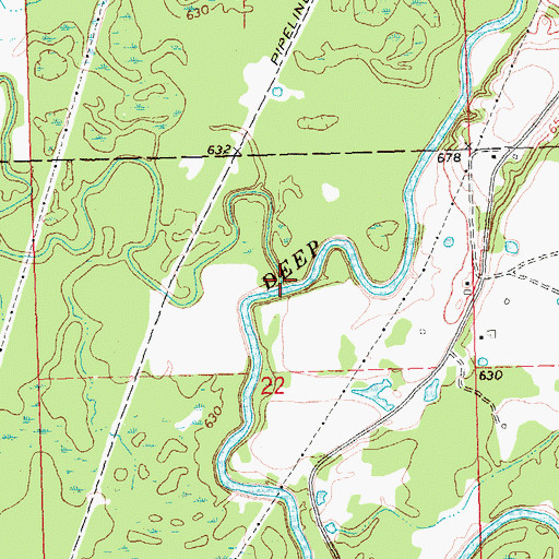 Topographic Map of Salt Creek, OK