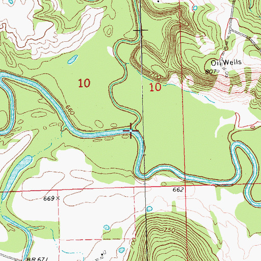 Topographic Map of Salt Creek, OK