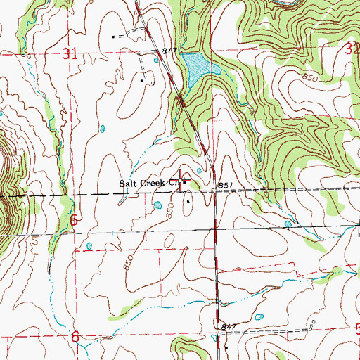 Topographic Map of Salt Creek Church, OK