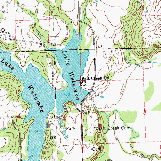 Topographic Map of Salt Creek Church, OK