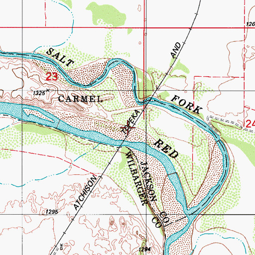 Topographic Map of Salt Fork Red River, OK