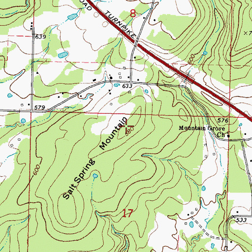 Topographic Map of Salt Spring Mountain, OK