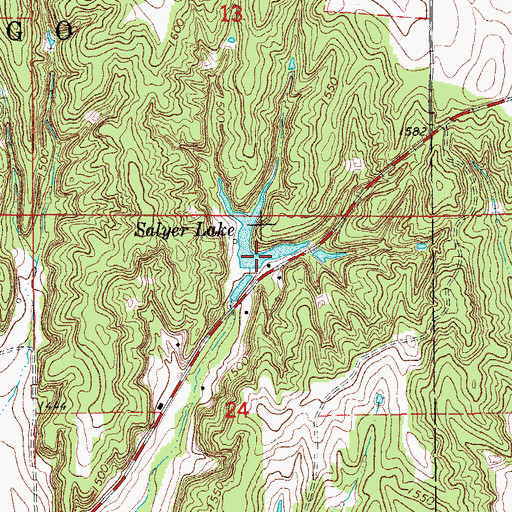 Topographic Map of Salyer Lake, OK
