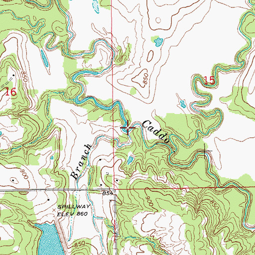 Topographic Map of Sand Branch, OK