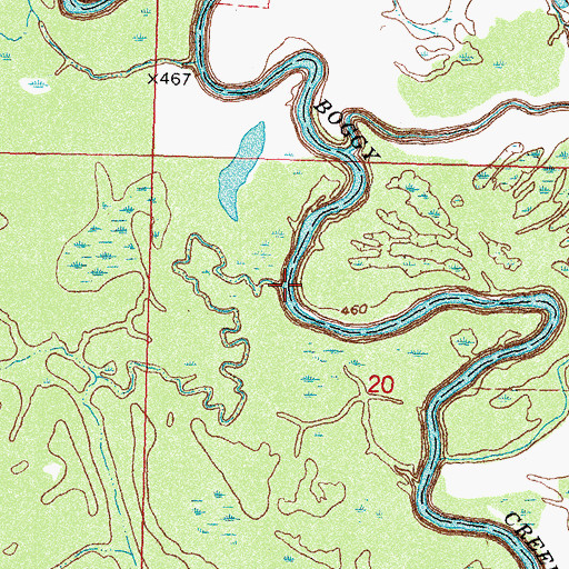 Topographic Map of Sand Branch, OK