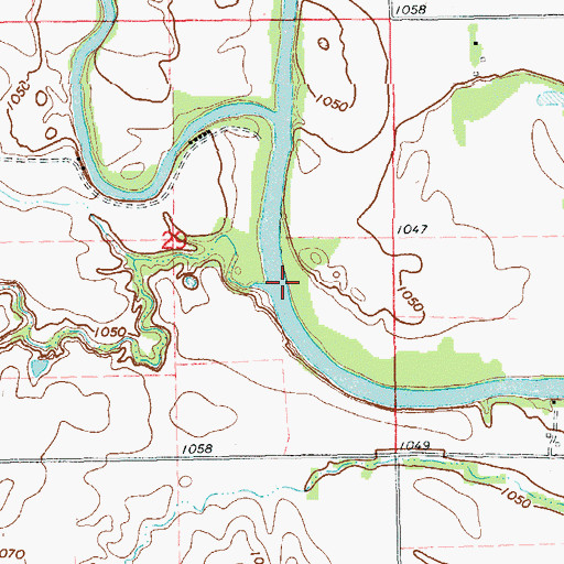 Topographic Map of Sand Creek, OK