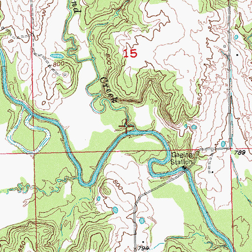 Topographic Map of Sand Creek, OK
