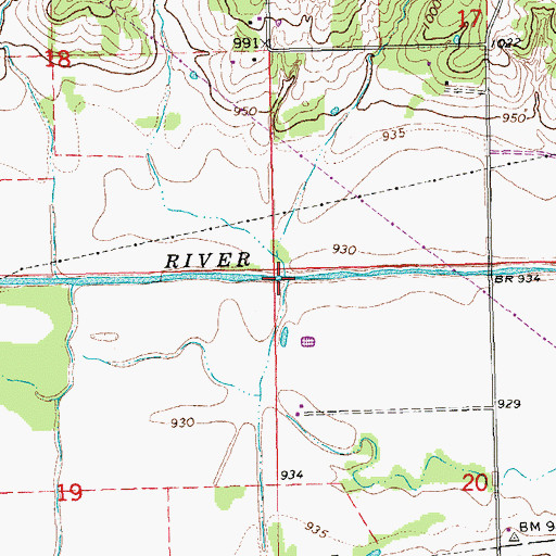 Topographic Map of Sand Creek, OK