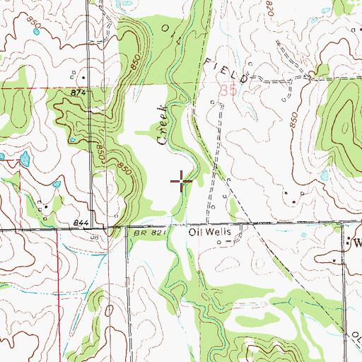 Topographic Map of Sand Creek, OK