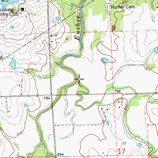 Topographic Map of Sand Creek, OK