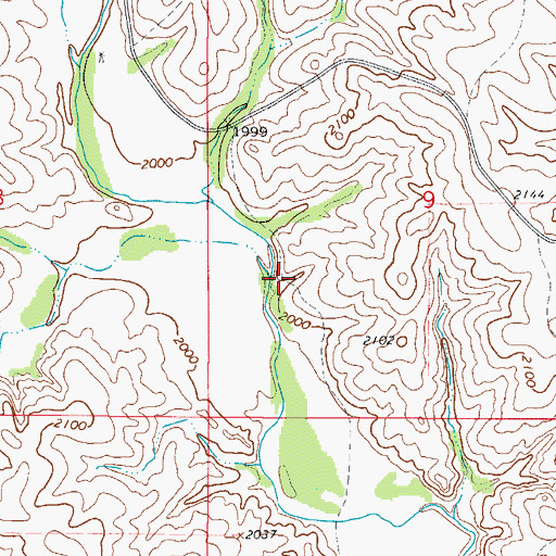 Topographic Map of Sand Creek, OK