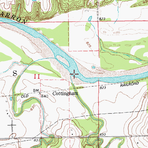Topographic Map of Sand Creek, OK