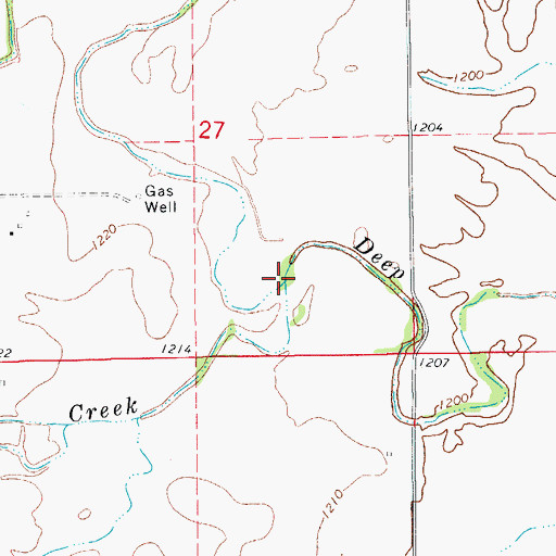 Topographic Map of Sand Creek, OK