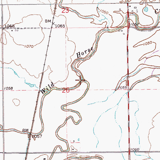 Topographic Map of Sand Creek, OK