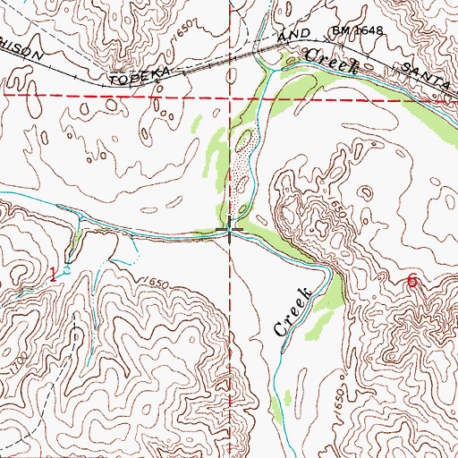 Topographic Map of Sand Creek, OK